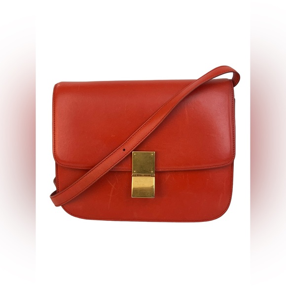 CELINE Goatskin Medium Classic Box Flap Bag Cinnamon - Picture 1 of 13